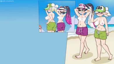 Rewritten as: "Nude Beach Erotica with Aggressive Sexuality"