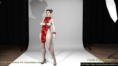Chun-Li's Slutty Striptease in a Skimpy Qipao