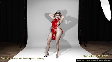 Chun-Li's Slutty Striptease in a Skimpy Qipao