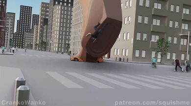 'Beneath the Giantess's Raging Booty: Pacifica City Walk (From Behind)'