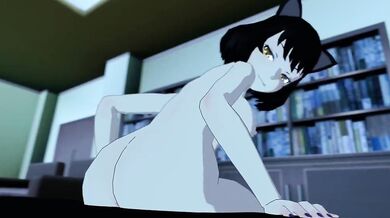 Blake's massive foot smashes Yang's naked body into the ground, leaving her squirming in pleasure.