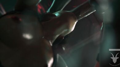 Jill Valentine Gagged on BBC Cumshot and Rimjob Splattergasm