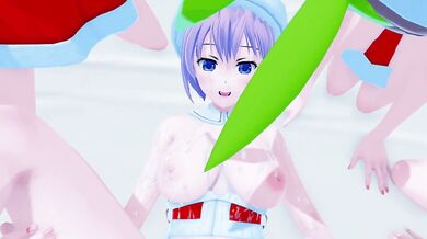 Massive-breasted Christmas elves dominate Ichika Nakano in an erotic hentai fantasy!