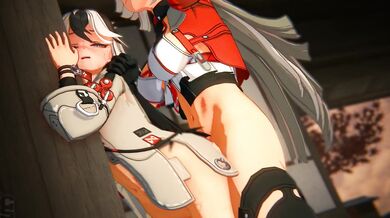 'Busty MILF Helia and her hot stepdaughter Coralie go on a hentai adventure with Chopsticker in the kitchen'