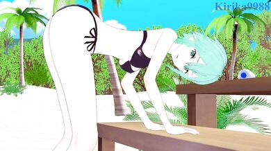 'Sword Art Online: Sinon (Shino Asada) and Kirito have wild sex on the beach.'