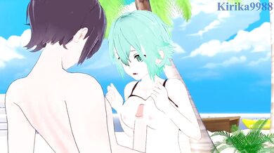 'Sword Art Online: Sinon (Shino Asada) and Kirito have wild sex on the beach.'