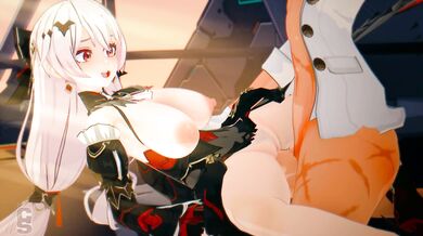 Watch as Theresa, a curvy and busty futa captain, takes on her enemy in this steamy hentai porn video!