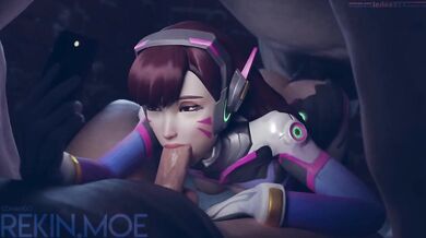 'Overwatch 18: D.Va and her Horse get a Male Threesome'