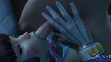 'Overwatch〈Genji and D.va in a Sensual Blowjob Affair'