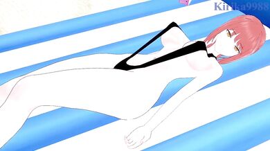 Makima and I, two strangers on the beach, have sex while using a chainsaw as our weapon of choice.