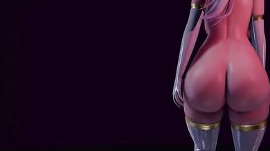 Big Boobed Masturbation in Full 3D: The Legendary 'Weak Voice Haku' Returns with a Hardcore Blowjob Scene