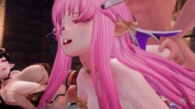 Whore sisters Succubi Weiss & Schwarz pound each other's twats [Big Sister's Dormitory]