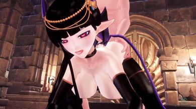 Whore sisters Succubi Weiss & Schwarz pound each other's twats [Big Sister's Dormitory]