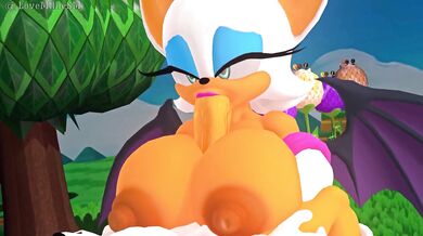 Tail-fucking Rouge's Bouncy Breasts