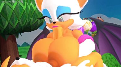 Tail-fucking Rouge's Bouncy Breasts