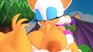 Tail-fucking Rouge's Bouncy Breasts