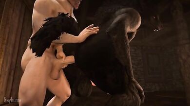 Beautiful Lady Loves a Bestial Beast in the Woods