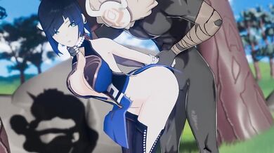 Busty Milf with Monster Cock Gets Double Penetrated by a Giant Ass and Hilary Swank in a Hentai Crossover!