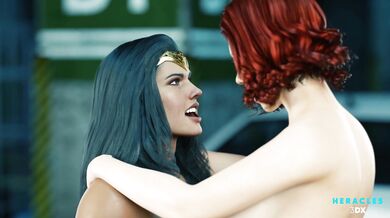 Black Widow's and Wonder Woman's Explosive Fuck Fest