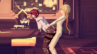 Office Overtime with Jean and Rosaria - Genshin 4K [Koibito]