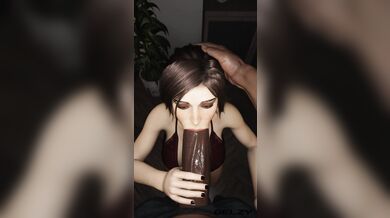 Lara Croft's Mouth Stuffed with a Giant Black Dick [Gelzy]