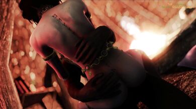 Orc Chieftain's Cruel Domination of Submissive Elf Slave