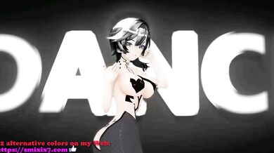 Purple-Haired Genshin Impact Hentai Good Night Kiss with Tatto Eula's Sexy Hot Dancing in 3D MMD