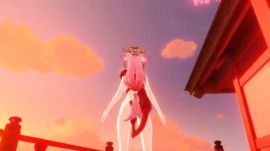 Tamed Dragon and Yae Miko's Animated Adventure