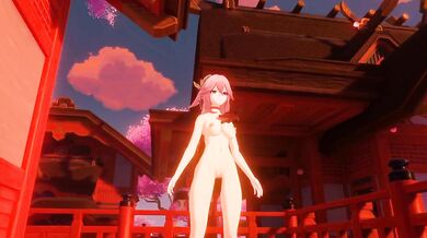 Tamed Dragon and Yae Miko's Animated Adventure