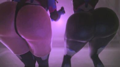 Two Twerkers Shake Their Booties