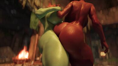 Deepthroat Rendezvous with a Sexy Ginger and an Amazonian Shemale from Another World
