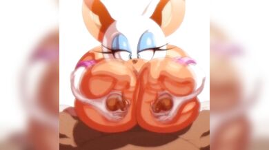 Tit-fucked while Giving a Blowjob: Rouge's Horny Adventure