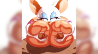 Tit-fucked while Giving a Blowjob: Rouge's Horny Adventure