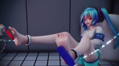 Strapped and Tickled Miku Meltdown