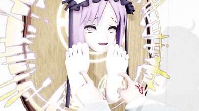 Stuck Stheno Gets Ticklish on a Wall with Gudako