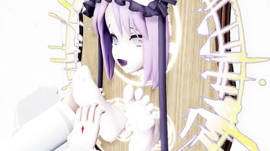 Stuck Stheno Gets Ticklish on a Wall with Gudako