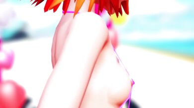 Bouncy Rin in a Slingshot Bikini Gyrates and Grinds