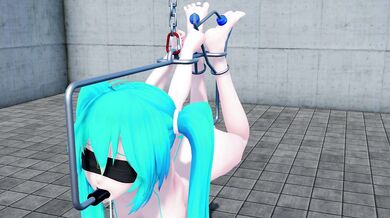 Tied Up and Teased: Futanari Miku's Bound and Jerked-Off Adventure