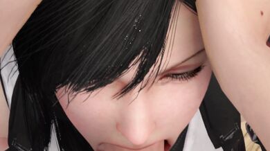 Tifa's Cum Guzzling Orgy Desires Fulfilled by Three Well-Endowed Lovers