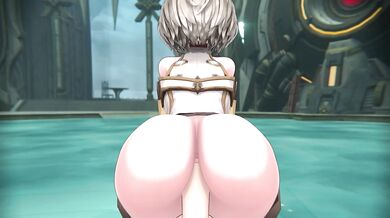 Cumming on Nia as she rides her giant cock!