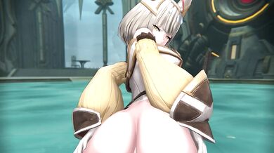 Cumming on Nia as she rides her giant cock!