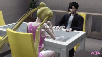 Sailor Moon Fucks Her Teacher at Mom and Dad's House