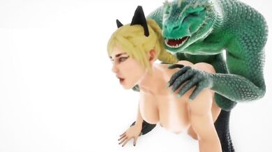 Monster Cock Invades Busty Blonde in 3D Hentai Porn