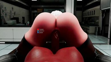 The Reverse Cowgirl Ride of 2B and Her Black Futanari Lover