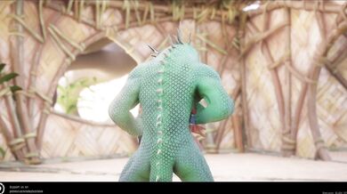 Horny Lizardman Fiends on Petite Doll, Sprays Cum Everywhere