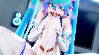 Hatsune Miku Masturbates to Climactic Completion in Scene 3!