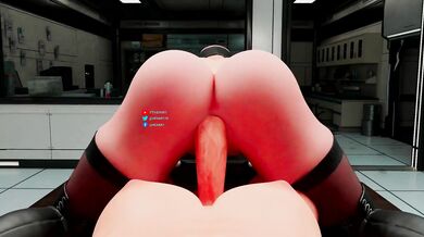 Futa Riding 2B in Reverse Cowgirl Position