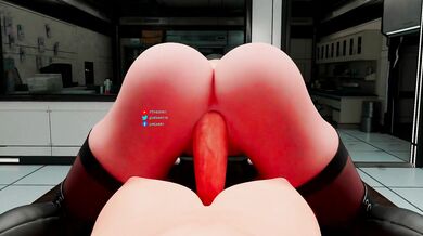 Futa Riding 2B in Reverse Cowgirl Position