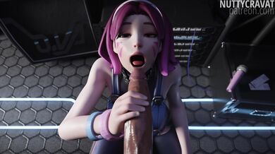 Overwatch's Sexiest Heroine: D.VA Backstage Naughtiness with a Nutty Cravat!