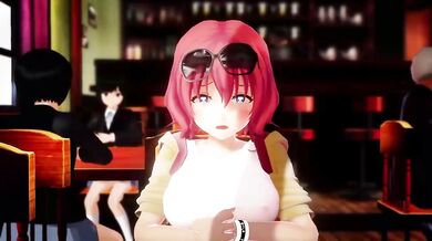 Female Bodied T-Girl Dominates Coffee Shop with her Massive Cock